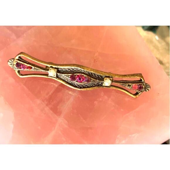 Victorian Style Antique Gold Brooch, Mint, Unmarked - Picture 2 of 5